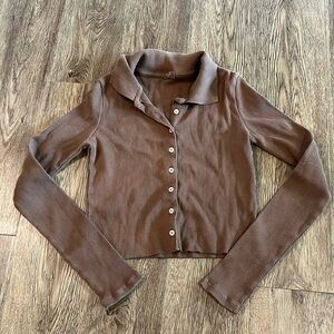 Brandy Melville/John Galt ribbed long sleeve top